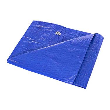 Imagem de Lona de poliéster impermeável leve azul multiuso (1,8 m x 2,2 m) - Tecido de polietileno