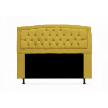 Imagem de Cabeceira Geovana Para Cama Box Solteiro 90 cm Suede Amarelo - LM DECOR
