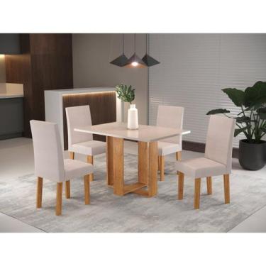Imagem de Conjunto Sala De Jantar Mesa Romantic Com 4 Cadeiras Venus Viero