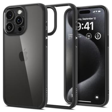 Imagem de Capa Spigen para iPhone 15 Pro, ultra híbrida [antiamarelecimento] projetada para Apple iPhone 15 Pro - preta fosca