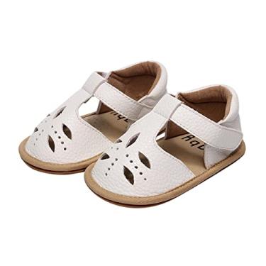 Imagem de Sandálias infantis para meninos tamanho 8 planas simples para 324 m andadores sandálias para meninas sapatos de verão meninos criança chinelo, Branco - C, 3-6 Months Infant