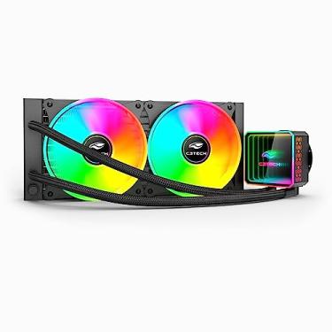 Imagem de Water Cooler Gamer C3Tech FC-W240RGB Preto 240mm com Iluminacao RGB, refrigerado a Agua, Compativel com Processadores Intel e AMD