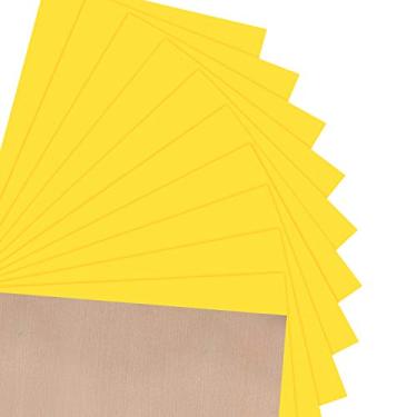Imagem de JANDJPACKAGING Vinil de transferência de calor HTV para camisetas 30,48 cm x 25,40 cm, pacote com 10 ferro sobre vinil (amarelo solar)