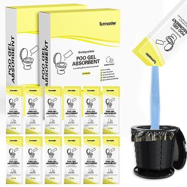 Imagem de Turmaster 50 pacotes de pó de cocô para vaso sanitário portátil, produtos químicos de banheiro de acampamento, gel ecológico degradável para vaso sanitário portátil, gelificação de resíduos líquidos e
