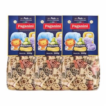 Imagem de Kit 3X: Macarrão Bambini Bichinos Tricolore Paganini 300g