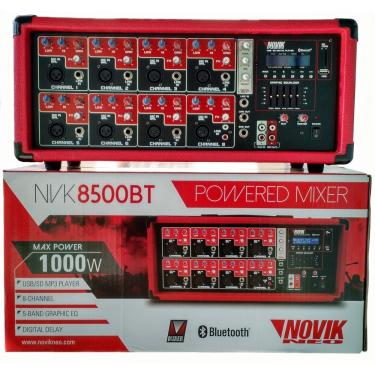 Imagem de Mixer amplificado 8 canais nvk-8500bt usb novik