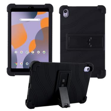 Imagem de HminSen Capa para tablet Walmart Onn 20.3 cm modelo 2024 (100135923), capa ajustável de silicone macio adequado para crianças para tablet Onn 20.3 cm Gen 4 2024 (preto)