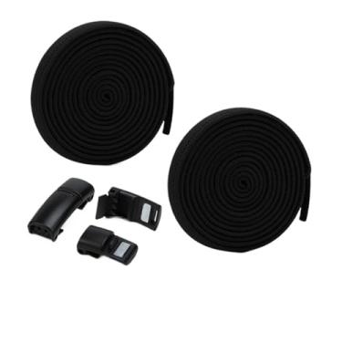Imagem de Cadarços De Fivela Tonal Cadarços Elásticos Tênis Sem Cadarço Cadarço Rápido Infantil Adulto Cadarço Preguiçoso Esporte Cadarços De Borracha(Black)