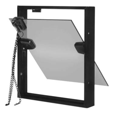 Imagem de Janela Basculante com Alumínio e Vidro Temperado, 50x50 PRETO