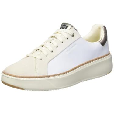 Imagem de Cole Haan Tênis feminino topspin, Couro branco ótico, estampa Leo, 34