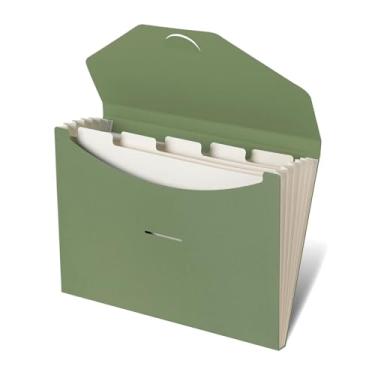 Imagem de Blue Lake ECOLIFE Pasta de arquivo sanfonada organizador de plástico livre 6 pastas expansíveis verde