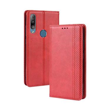 Imagem de Capa para Asus Zenfone Max Shot ZB634KL, capa flip carteira de couro para Asus Zenfone Max Shot ZB634KL, capa magnética retrô para celular, capa carteira de telefone com compartimentos para cartão