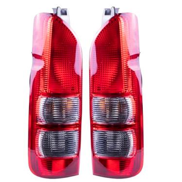 Imagem de Conjunto de luz traseira traseira compatível com Toyota Hiace Commuter 2005-2019 Van Brake Tail Lamp Par de luz de sinalização lado esquerdo do motorista lado direito do passageiro com lâmpadas de