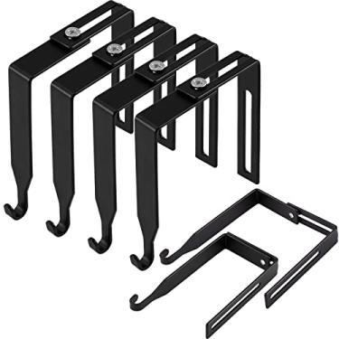 Imagem de Cabides de cubículo ajustáveis Conjunto de cabides de divisória universal ganchos de cubo de metal preto gancho de espelho de porta, ajustados para caber painéis com 3,5 cm a 8,5 cm de espessura para quadro branco de escritório (4)