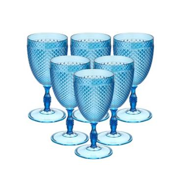 Imagem de Kit de 6 Taças Bico de Jaca de Acrílico (Azul)