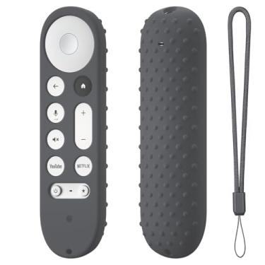 Imagem de Capa de silicone para Google TV Streamer 4K Google TV (4K) Voice Remote 2024 Capa de silicone antiderrapante (cinza escuro)