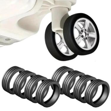 Imagem de Kit 8 Protetor De Rodas Mala Bagagem Viagem Capa De Silicone - Proteto