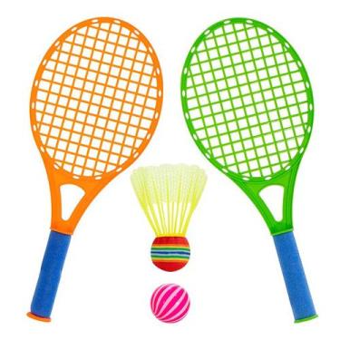 Imagem de Jogo de Peteca Com 2 Raquetes e Bolinha Infantil Praia Presente - Art 
