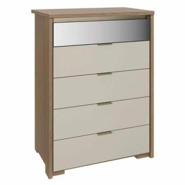 Imagem de Cômoda Rimo Regência 5 Gavetas Carvalho/Off White