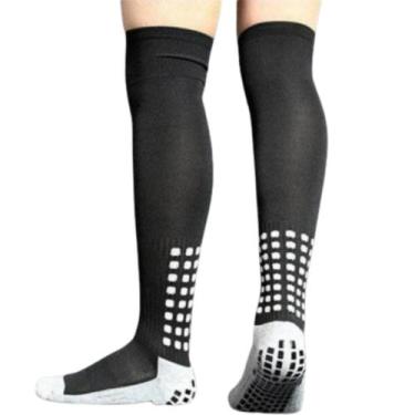 Imagem de Kit 2 Pares Meia Meião Antiderrapante Para Futebol Cano Longo Alto - B