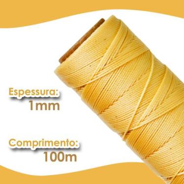 Imagem de Cordão Encerado 1mm - Fio Cordone Creme - 100 Metros - Nybc