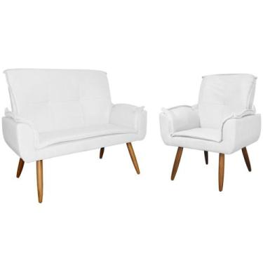 Imagem de Kit 1 Namoradeira mais 1 Poltrona Emília Suede Cores - DS Estofados, B