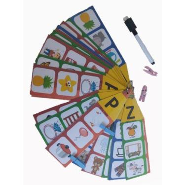 Imagem de jogo educativo plastificado letras formato lápis para crianças - T&D J