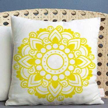 Imagem de Almofada Estampada Mandala 40x40cm Obery Amarelo - FASTLAR