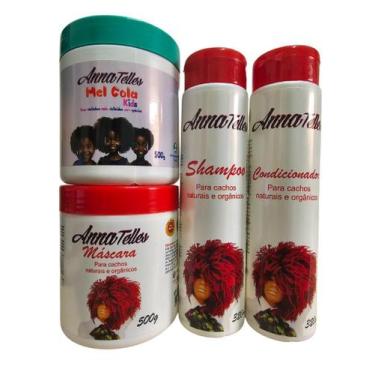 Imagem de Kit Anna Telles Tratamento Completo Cachos Mel Cola Kids 500g