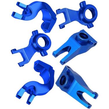 Imagem de hopsupRC Peças para ARRMA Vorteks 4x4 3S Blx, granito/Senton 4x4 3S Blx 1/10 3S Blx e Mega 550, juntas de bloco de direção frontal de alumínio e cubos em C, blocos de rodízio e cubos traseiros Hops Up, azul marinho