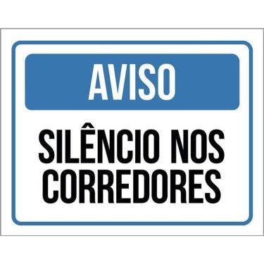 Imagem de Placa Sinalização - Aviso Silêncio Nos Corredores 36X46
