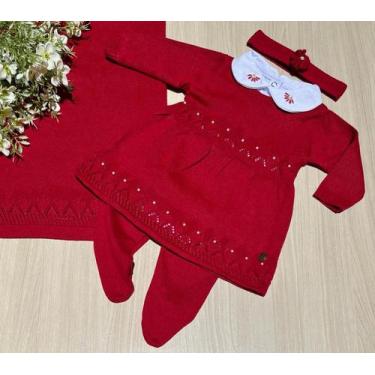 Imagem de Saída de maternidade menina vestido Gabriela tricot 5 peças - Tamine, 