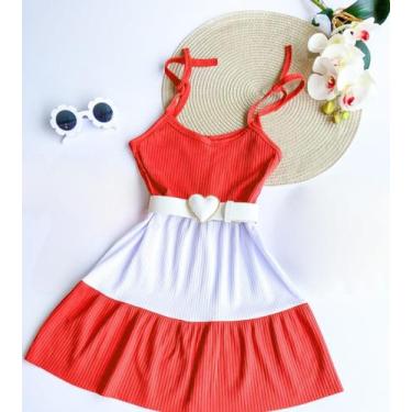 Imagem de Vestido Infantil tres maria Vermelho e Branco - BABY MODAS , 2, Vermel