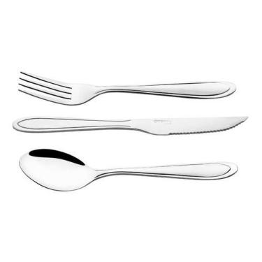 Imagem de Jogo Garfo Faca Colher Inox 18 Peças Bar/restaurante Buffet - ORIGINAL