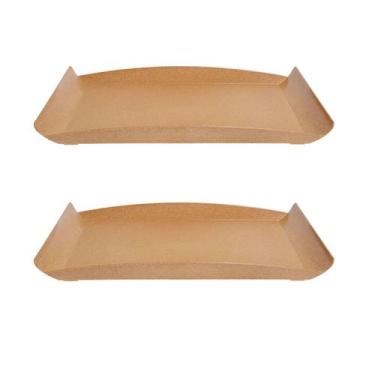 Imagem de 2un BANDEJA ZEN PETISQUEIRA  34X18CM TRAVESSA MARROM CLARO - Evo