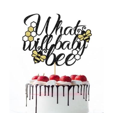 Imagem de Naicaek What Will Baby Bee Cake Topper,Gender Reveal Cake Decor,Bee Theme Baby Birthday Cake Topper,Honey Bee/Bee Beehive/Boy or Girl Gender Reveal Pregnancy Announcement Baby Shower Party Supplies