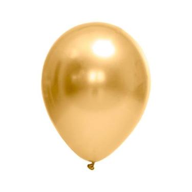 Imagem de Balão de Festa Látex Chrome - Ouro - FestBall - Rizzo