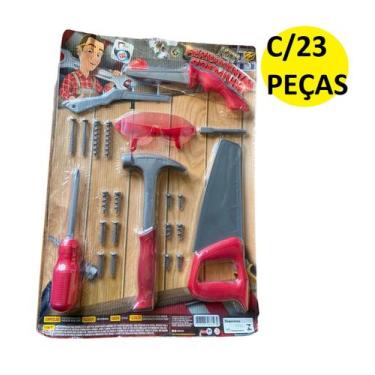 Imagem de Kit Brinquedo Infantil Oficina Ferramentas Premium 23 peças - Company 