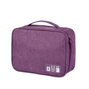 Imagem de Necessaire Bolsa Estojo Organizador de Cabos Fios Carregadores Viagem 