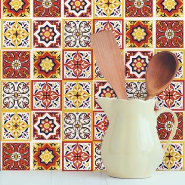 Imagem de Adesivo de Azulejo Rubro 20x20 cm com 72un - Quartinhos