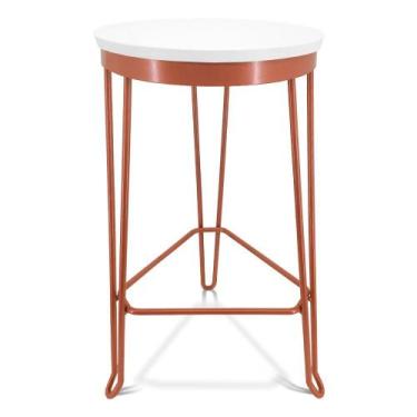 Imagem de Banqueta Banco Guatemala Estilo Industrial - Cobre/Branco - Genus Móve