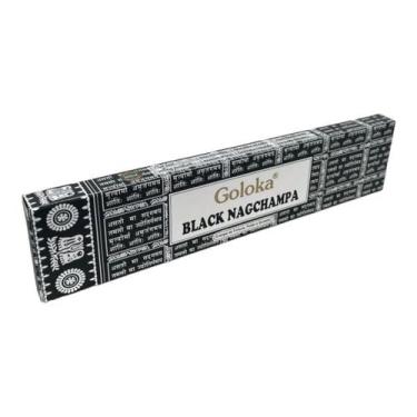 Imagem de Incenso Massala Black Nag Champa Goloka Varetas Cx 15g - Lua Mística -