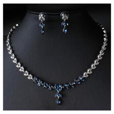 Imagem de Conjunto Colar E Brinco Strass Noivas Festa Casamento Luxo - REIS ACES
