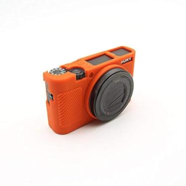 Imagem de RX100 III IV V VI, BolinUS Capa de silicone macio de borracha ultrafina e leve para Sony RX100 III IV V VI (laranja)