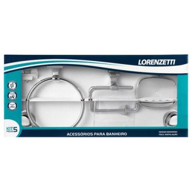 Imagem de Kit Acessórios Banheiro 5 Peças Attic Cromado Lorenzetti