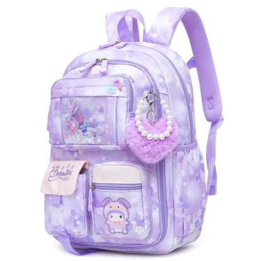 Imagem de Mochila Escolar Alrisg Lovely Girls 17 Polegadas - Roxa