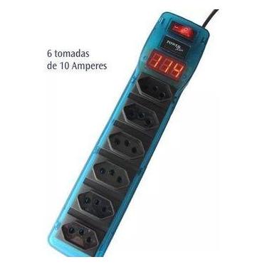 Imagem de Filtro De Linha 6 Tomadas Voltímetro Digital - Multicraft