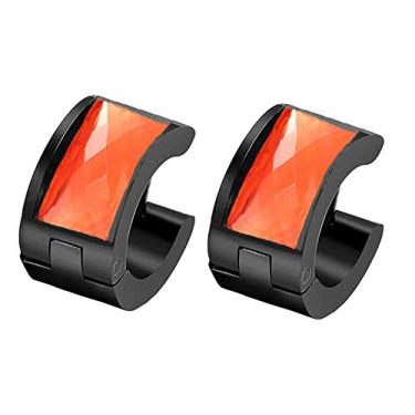 Imagem de Oakky Jewelry brincos de argola de aço inoxidável de cristal multicolorido, masculinos e femininos, Metal