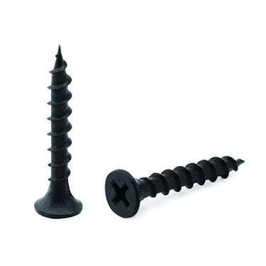 Imagem de SG TZH #8 X 1-1/4" Parafuso de Madeira 100Pcs Preto Fosfato Revestido Aço Inoxidável Cabeça de Treliça Plana Parafusos de Drywall Autoatarraxantes Rápidos Por