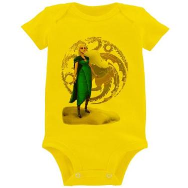 Imagem de Body Bebê Daenerys Targaryen Art - Foca na Moda, Amarelo, GG